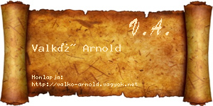 Valkó Arnold névjegykártya